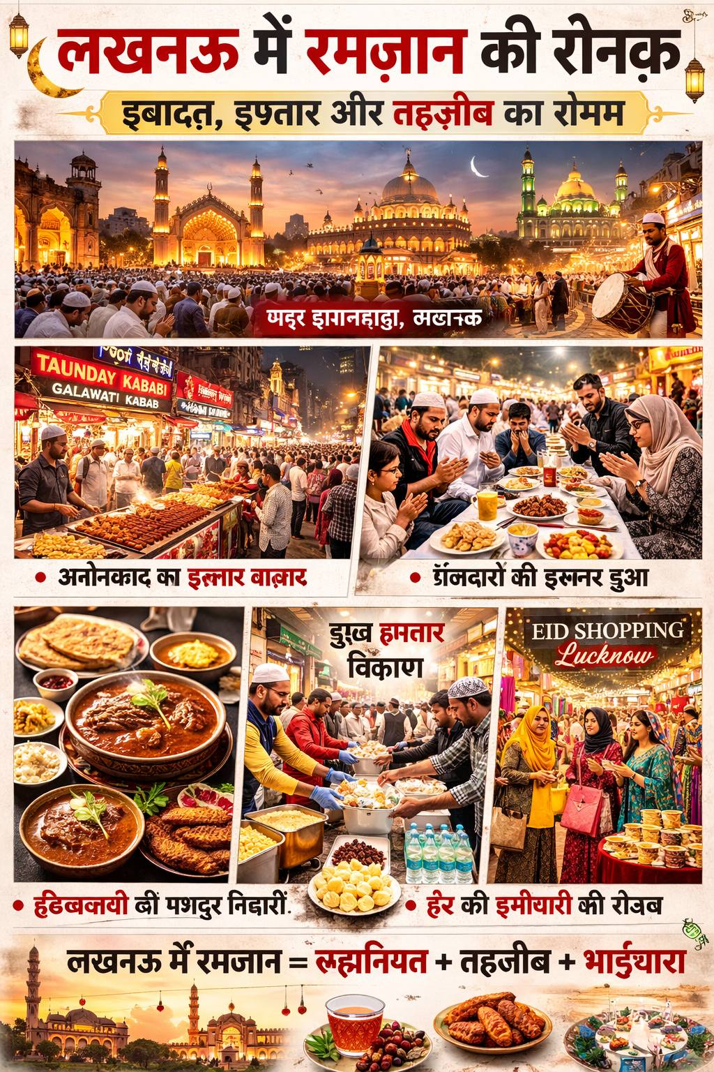 लखनऊ में रमज़ान की रौनक़ इबादत, इफ्तार और तहज़ीब का खूबसूरत संगम