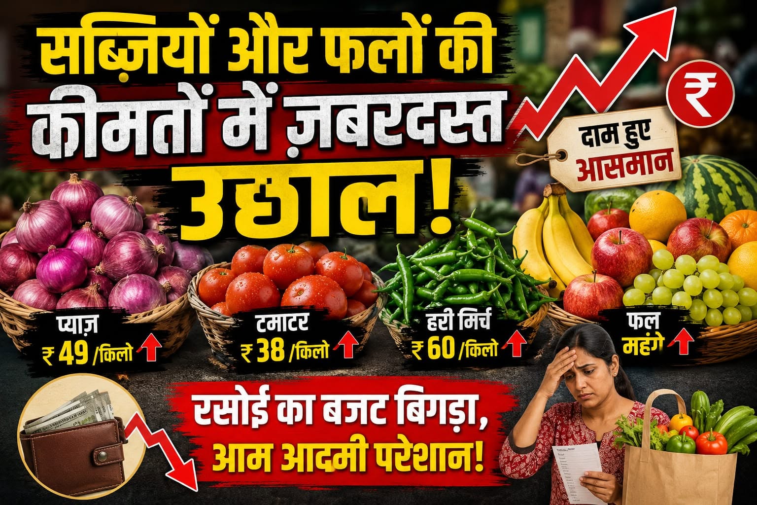 रसोई का बजट बिगड़ा, आम आदमी की जेब पर बढ़ा बोझ